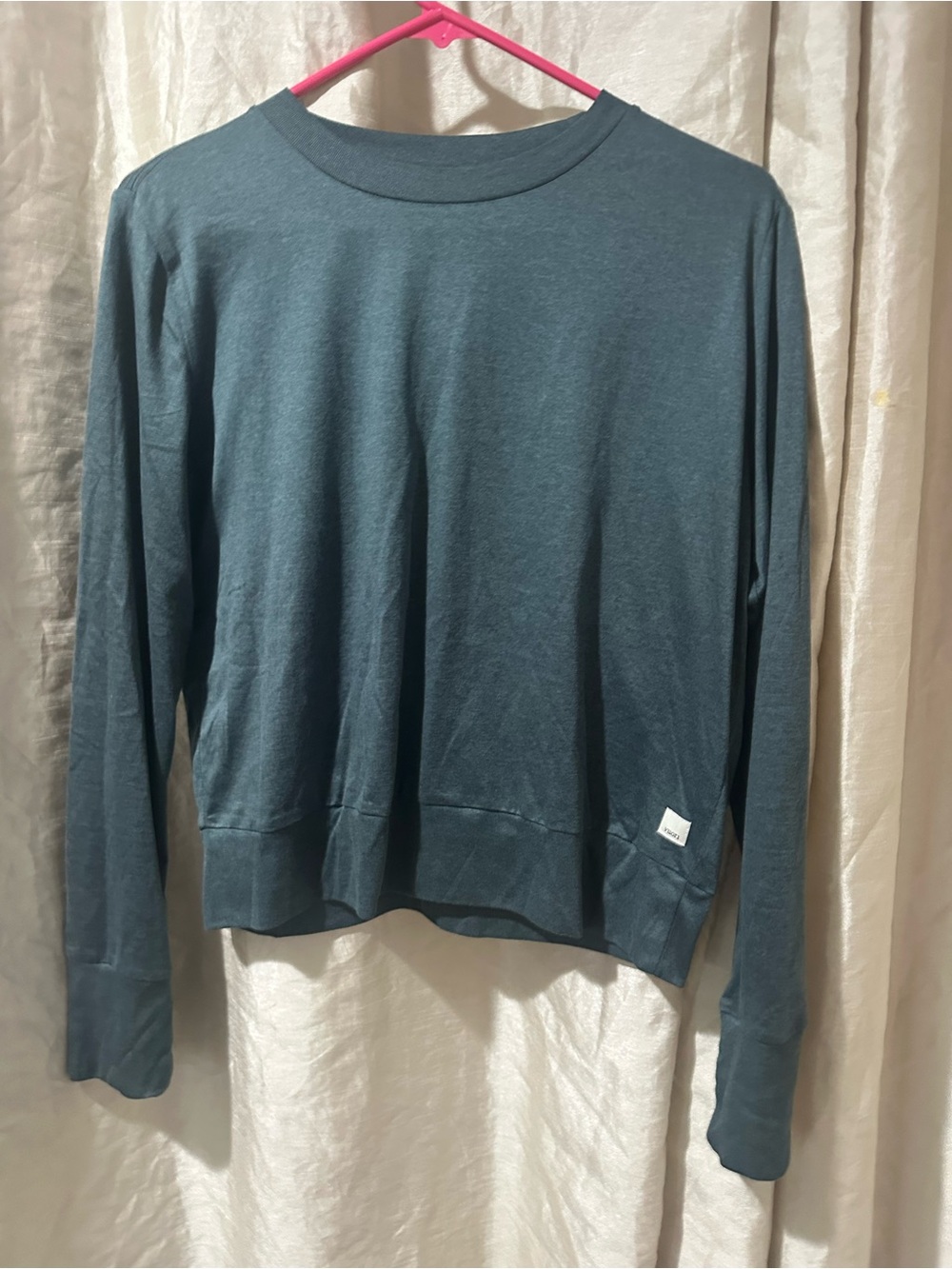 Vuori Women's Crewneck Sweater in Teal Blue